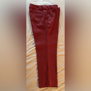 Red Banana Republic ankle pants, with black and silver pattern, 12P